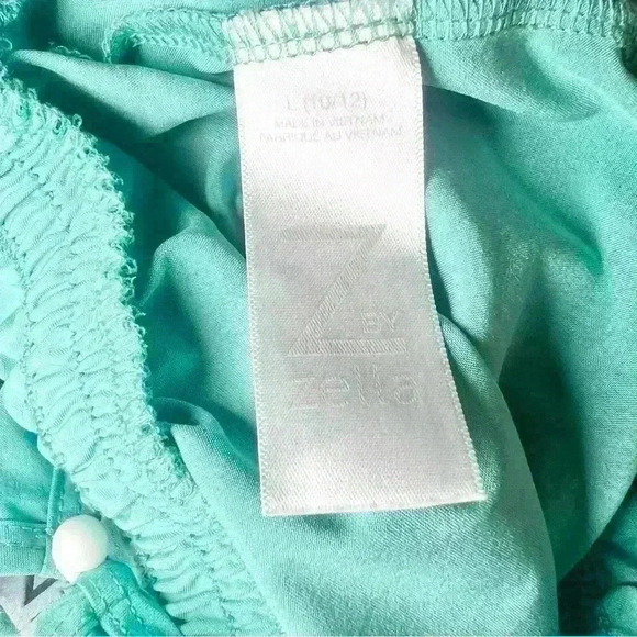 Z by Zella Girl Sleeveless Ruffle Waist Romper in Teal Lagoon Size Large 10/12 - Picture 9 of 9